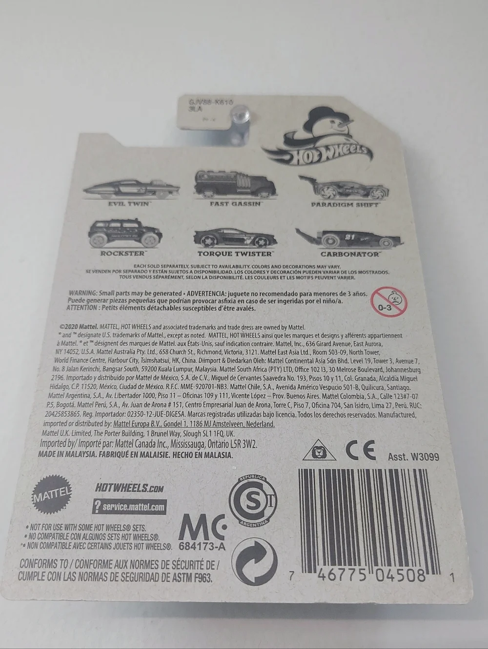 Torque Twister Hot Wheels 2020 Holiday Snow Card 5/6 Gold Diecast
